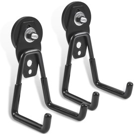 FPMYB 2 Stück Magnetische Haken,43mm Starke Magnete mit Haken, Magnetische Haken für Küche, Garage，Kühlschrank, Vorhänge, Klassenzimmer, Grill, Werkzeuge (Schwarz)