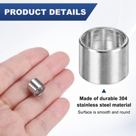 M METERXITY 8PCS M8 304 Stainless Steel Spacers 8mm ID x 10mm OD x 8mm l Metal Screw Standoff Bushing Plain Finish Round Spacer 304 Stainless Steel for Screws Bolts Silver