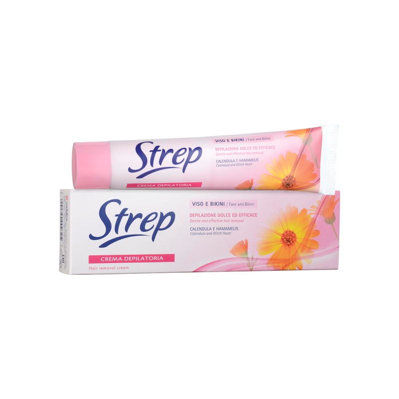 Strep - Crema Depilatoria Viso & Bikini, Azione Extra Delicata,