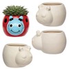 Baker Ross AV953 Ladybird Flower Pot Blank 4 Pieces Paintable
