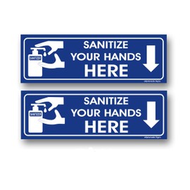 eSplanade Sanitize Your Hands Here Sticker Easy to Fit Weather Resistant Durable Ink (9" x 3")