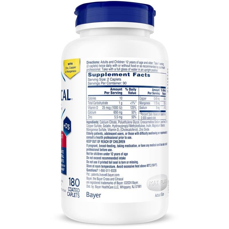 Citracal Maximum Plus Calcium Supplement - Calcium Citrate with Vitamin