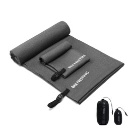 BEE NESTING Ultralight Quick Dry Towel, Extra Large&Small 2 Pack Microfiber Towels with Compact Packable Pocket for Lightweight Backpacking Travel Beach Gym Camping & Swimming Sports(XXL&S 2 Set)