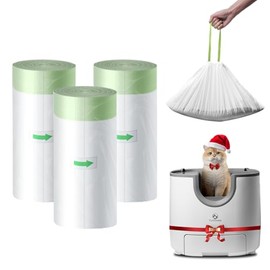 Furoomatepet Trash Bag for Furoomatepet Box Self-cleaning Cat Litter Box Drawstring Design, Weight Capacity up to 17.6lb, 20Count（Pack of 3）