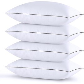 HUXMEYSON Pillows Standard Size Set of 4, Bed Pillows Set of 4, Down Alternative Luxury Hotel Pillows for Sleeping，Standard Pillows Set of 4 for Side and Back Sleepers, White