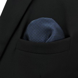 SHLAX&WING Solid Blue Mens Pocket Square Business Silk Hanky Handkerchief