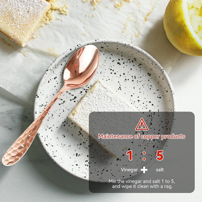 7" Pure Copper Spoon, 99.99% Copper Spoon for Kitchen, Solid