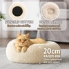 SEOUGEE Calming Donut Cat Bed, Fluffy Plush Round Dog Bed,