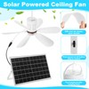 Kittmip 1 Set Portable Solar Ceiling Fan Kit 15w Monocrystalline