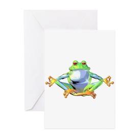 CafePress Meditating Frog Matte Folded Greeting Card Matte