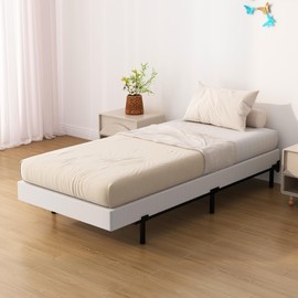 Upcanso Twin Box Spring Bed Base 6 Inch, Low Profile Metal Boxspring Twin with Fabric Cover, 2000 Lbs Max Weight Capacity Mattress Foundation, Noise-Free, Easy Assembly