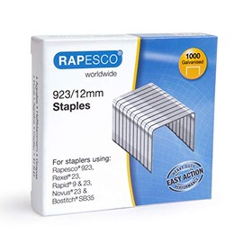 Rapesco 1238 923/12mm, Typ 23 verzinkte Heftklammern, 1000 Stück