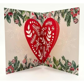 Second Ave One I Love 3D Pop Up Christmas Card Flower Heart Xmas Holiday Festive Greetings Pop-Up Card