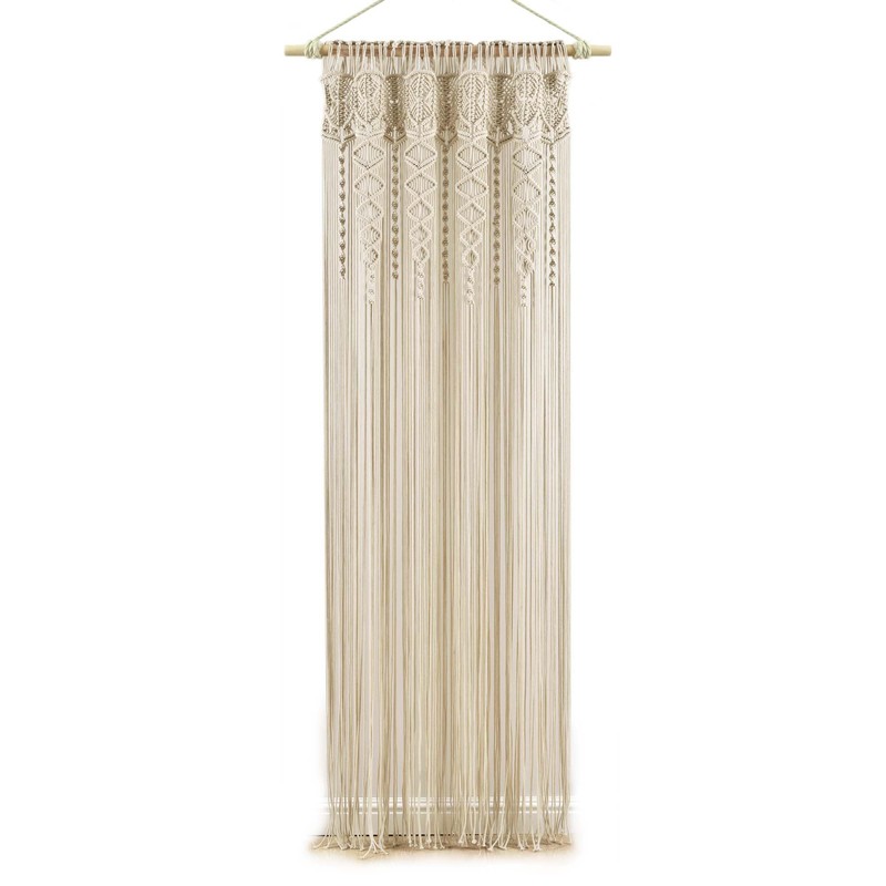 Lush Decor Boho Macrame Textured Cotton Window Curtain Panel Single