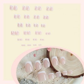 48 Pcs White French Tip Press on Nails Short & Press on Toenails Set Square Solid Color Fake Toe Nail Designs Press ons Nail Art Full Cover False Toe Nails Stick on Nails Kit for Women Nail Art