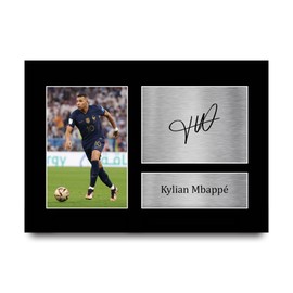HWC Trading A4 Kylian Mbappe France Gifts Printed Autograph Picture for Fans and Supporters of Signing - A4