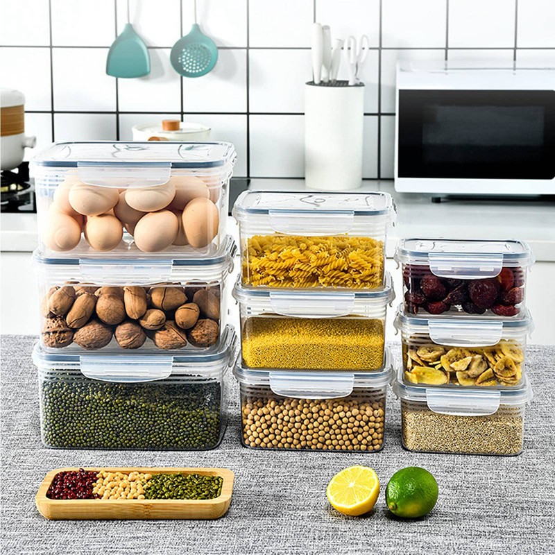 flexman Pack of 3 Fruit Storage Containers, Transparent, Non-Safe Drain