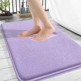 OLANLY Thick Memory Foam Bath Mat Rug 30x20, Extra Soft Absorbent Bathroom Rug, Quick Dry Bath Mats, Non-Slip, Machine Washable Carpet for Bathroom, Tub and Shower, Home Decor Accessories, Lavender