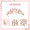 Meckerni - Tiara de vidrio rosa para niñas, diadema de
