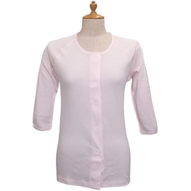 Women's 3/4 Sleeve Gentle and Comfortable One-touch Undershirt (Peach , L)