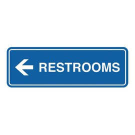 Signs ByLITA Standard Restroom (Left Arrow) Sign (Blue) - Medium