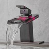 AVSIILE LED Bathroom Sink Faucet, Oil Rubbed Bronze Waterfall Single