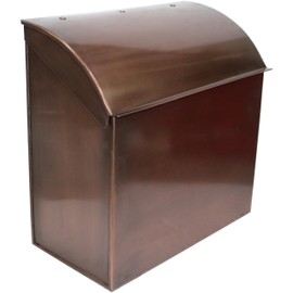 NACH Baxter Extra Large Capacity Mailbox - Extra Large Mailboxes for Outside Wall Mount, Rust Resistant Galvanized Metal Mailbox - Antique Copper Mailboxes for Outside, 12.4”x7.1”x11.8”, MB-7000ACP