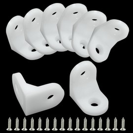 Unlorspy 60 Pcs White L Brackets - 90 Degree Right Angle & L Shape Plastic Corner Brace Sets for Shelves, Wood, Cabinet, Chair & Drawer (Small)