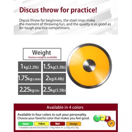 Village Variety Discus for Practice Nylon, Track and Field Throwing Discus 1kg 1.5kg 1.75kg 2kg 2.25kg 2.5kg(Orange 2.2lbs(1kg))