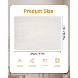 120 x 200 cm Non-Slip Carpet Underlay, Non-Slip Mat, PVC Carpet Gripper, Non-Slip Mat, Non-Slip Mat, Kitchen, Multi-Purpose Non-Slip Mat, for Drawers, Shelves, Tray, White