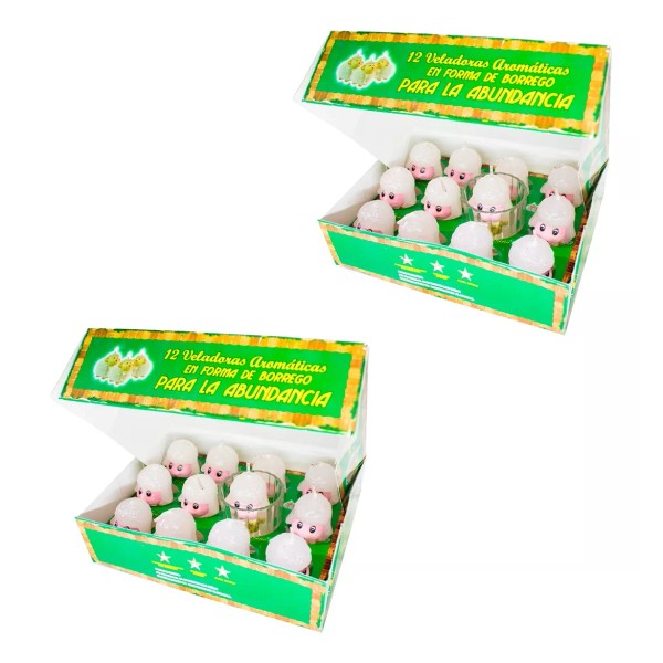CEB 2cajitas Borreguitos Doceneros Aromáticos 100%parafina Pura