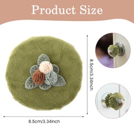 TIESOME 2 PCS Door Knob Covers for Round Door Handle, Flower Shape Door Knob Protector Cover Wall Protectors Washable and Reusable Door Handle Cover for Door Handle Protection and Decorating(Khaki)