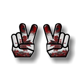 2 Peace CANADA 5" Vinyl Decals Peace Sign Canadian Stickers for Macbook Symbol Hippie Car 4x4 Offroad Truck (Peace Canada)