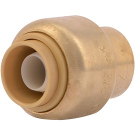 SharkBite 3/8 Inch (1/2 Inch OD) Push Cap, Push to Connect Brass Plumbing Fitting, PEX Pipe, Copper, CPVC, PE-RT, HDPE, U512LFA
