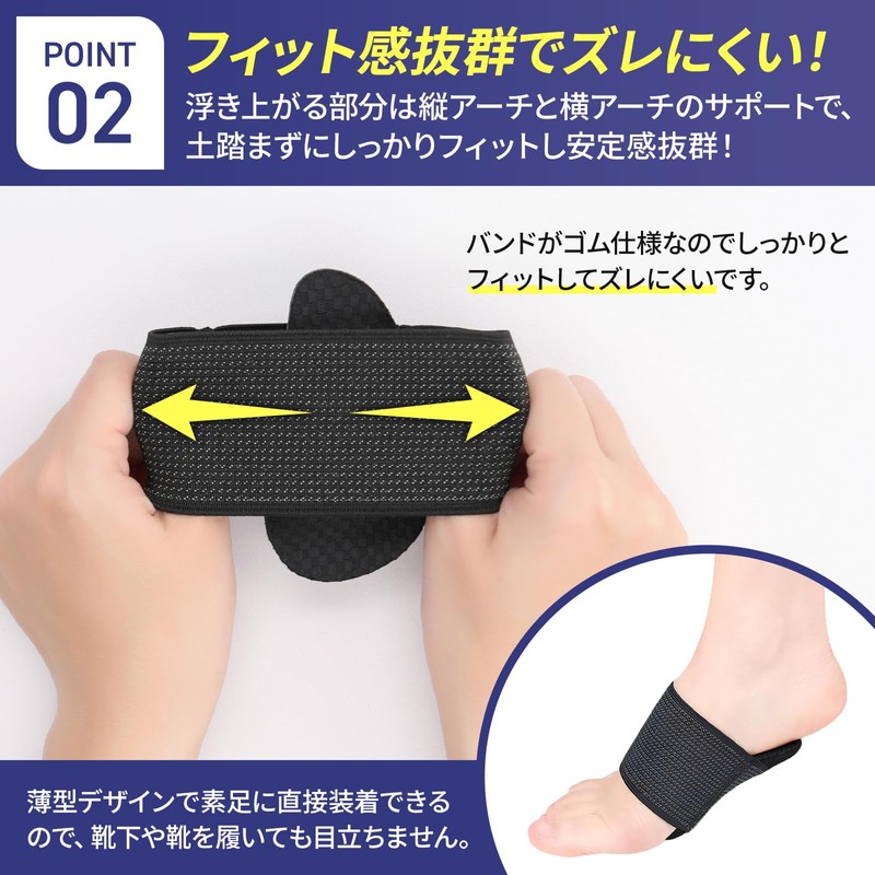 【理学療法士監修】LODI 土踏まず 足用アーチサポーター 22.5㎝～25.5㎝推奨 Mサイズ 2足入り