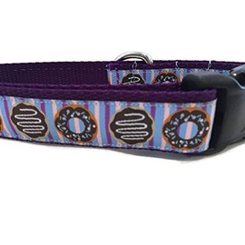 Donut Dog Collar, 1 inch Wide, Nylon, Side Release Buckle, Medium, Large (Donuts, Medium 13-19")