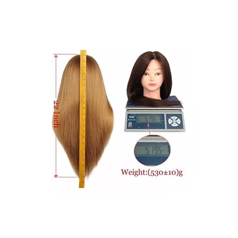 Leeven Maniqui Cabeza Cabello Sintético Negro 50 Cm Leeven