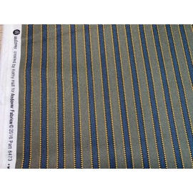 Andover Cotton Fabric Floral 1800s Civil War Repro Blue Gold Stripe K Hall Andover FQ