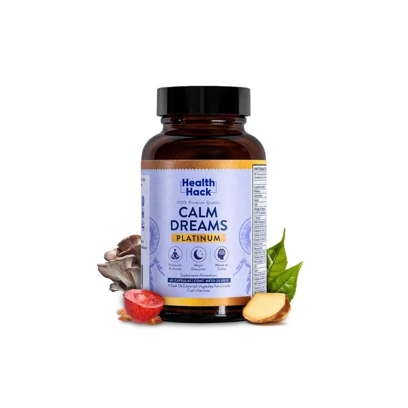 Suplemento Descanso con GABA 5HTP L-Teanina Magnesio Sin Melatonina