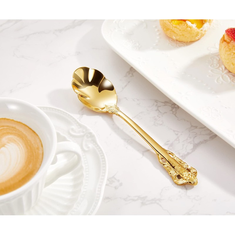 KEAWELL Premium 4-Piece 6" Tea Spoon Set, 18/10 Stainless Steel,