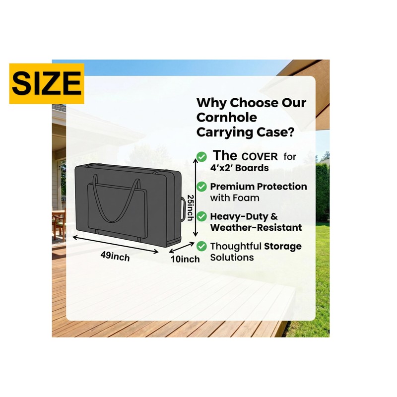 APOLAI 7 Cornhole Carrying Case Fits 4' x 2' Regulation