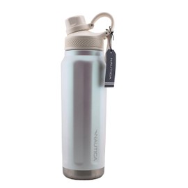 Nautica 25 oz hydration flask Double-Wall Vacuum Insulated Water Bottle Leak Proof & BPA Free (Iridescent Cream)