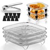 TeamFar Square Air Fryer Rack, 7.72" Stainless Steel Stackable Air