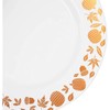 Juvale Plastic Thanksgiving Plates, Copper Foil Leaf Trim, Fall Tableware