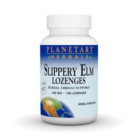 Planetary Herbals Slippery Elm Tangerine Lozenges, Herbal Throat Support, 100 Lozenge