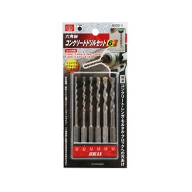 SK11 (SK11) Hexagon Shank Concrete Drill Set 6-Piece 3.0・3.4・4.3・5.0・6.0・6.4mm SICD-1