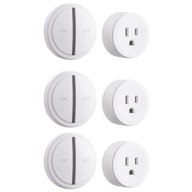 GREENCYCLE 10A Wireless Remote Control Outlet Plug Kit, Open Space 500ft Indoor 160ft Suitable for Much Electrical Equipment, Such as Computers, Coffee Machines, Desk Lamps, TVs, White, 3SET