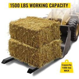 VEVOR Pallet Forks, 43 Inch Clamp on Pallet Forks, 1500lbs Capacity Tractor Bucket Forks, Heavy Duty Pallet Forks for Tractor Attachments, Skid Steer, Loader Bucket(30HCY)