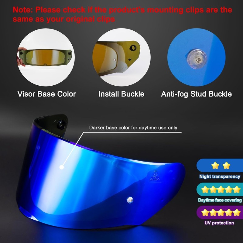 PSLER Helmet Visor for LS2 Outer FF320 Rapid FF353 Assault