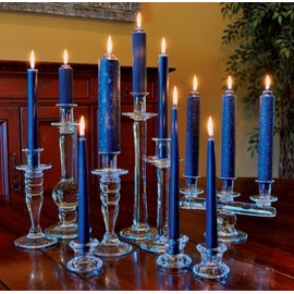 Root Unscented Grecian Collenettes Dinner Candles, 9-Inch Tall, Box of 4, Abyss